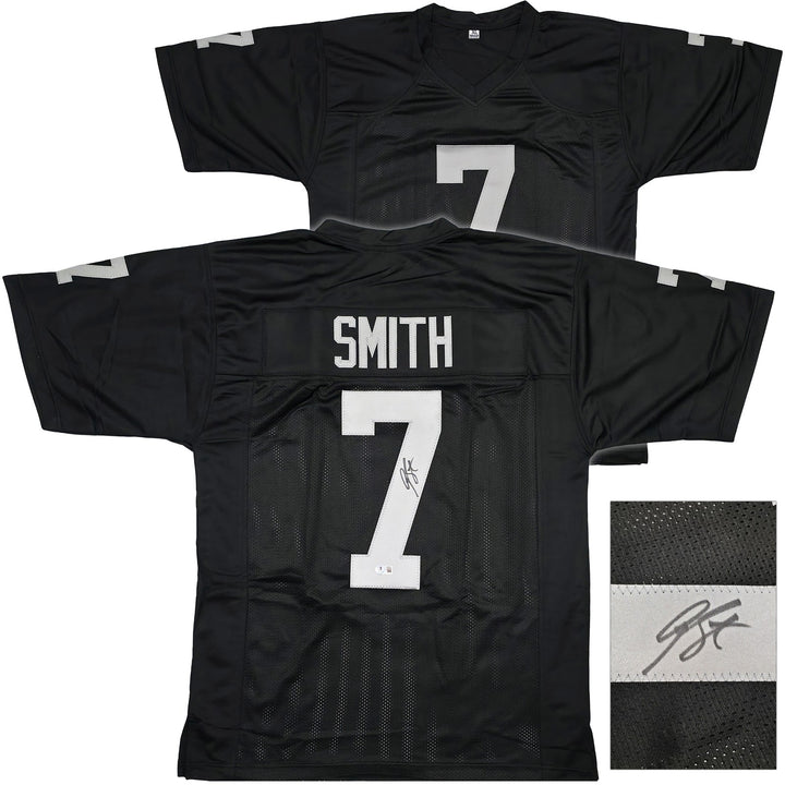 Las Vegas Raiders Geno Smith Signed Black Jersey Beckett Witness