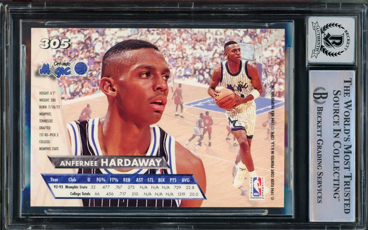 Anfernee Hardaway Signed 1993-94 Fleer Ultra RC 305 Magic Auto GM 10 Beckett