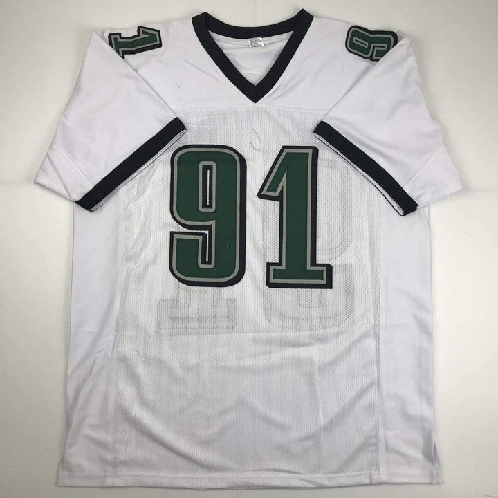 Autographed/Signed FLETCHER COX Philadelphia White Football Jersey JSA COA Auto