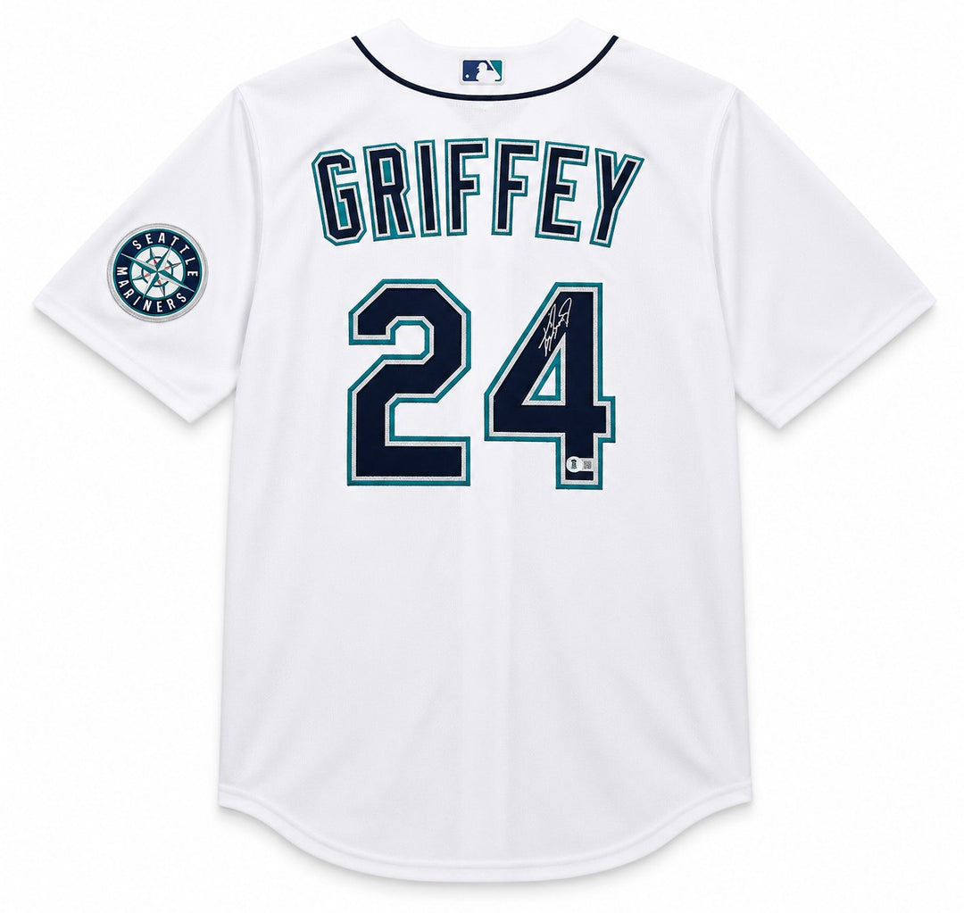 Seattle Mariners Ken Griffey Jr. Signed White Nike Jersey Size XL Beckett Wit