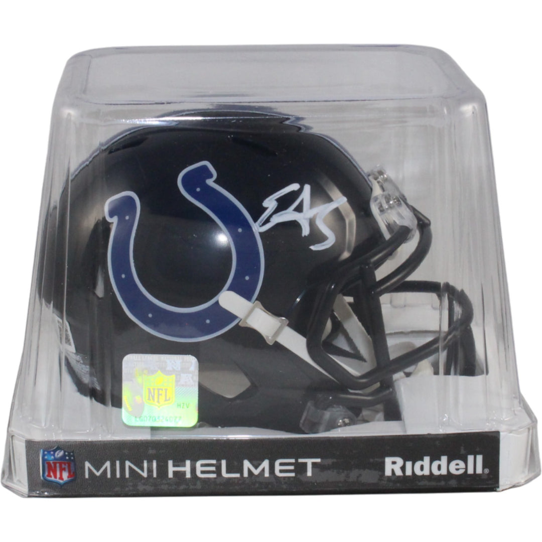 Edgerrin James Autographed Indianapolis Colts 23 Alt Mini Helmet Beckett W 54752