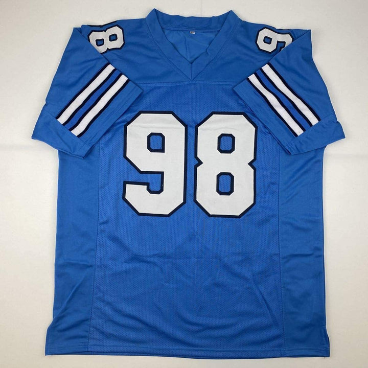 Autographed/Signed Lawrence Taylor North Carolina UNC Blue College Football Jers