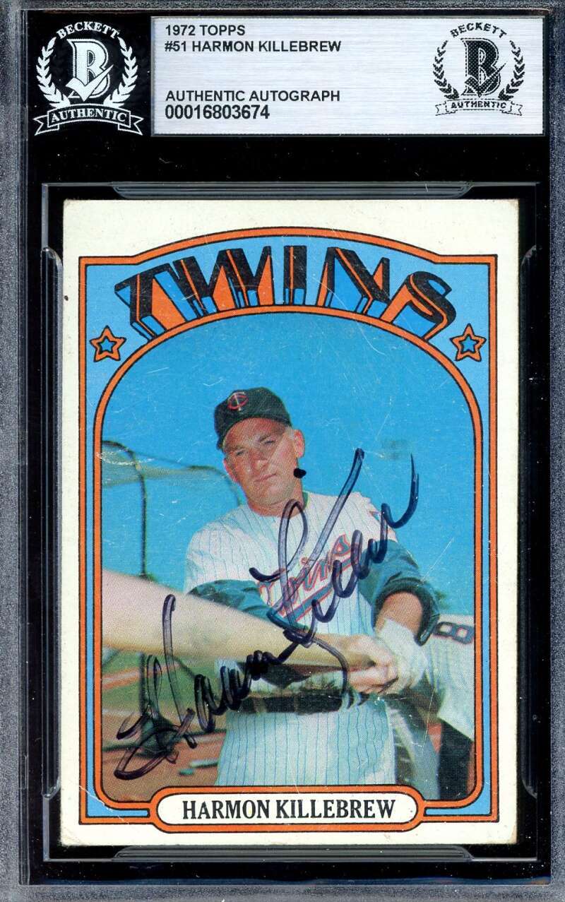 Harmon Killebrew Beckett BAS Signed 1972 Topps Autograph