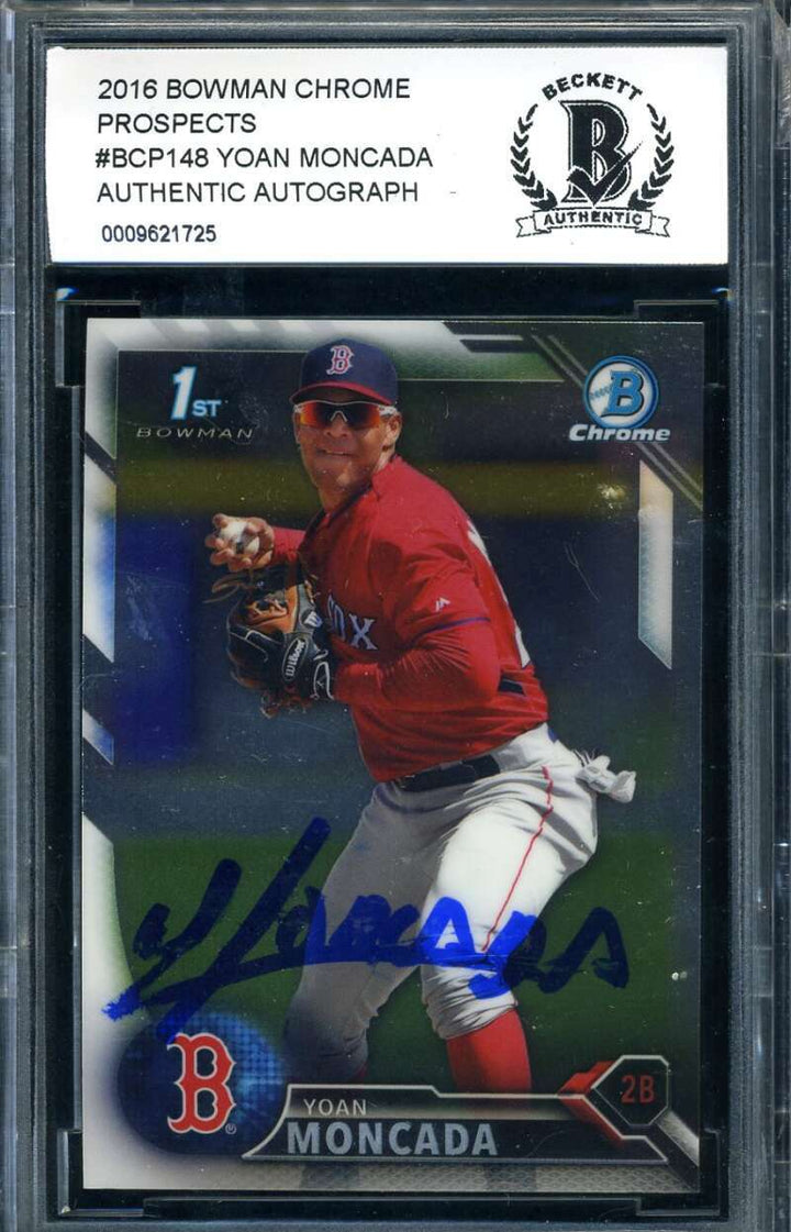 Yoan Moncada BAS Beckett Coa Signed 2016 Bowman Chrome Rookie Autograph