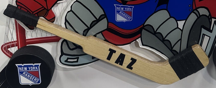 Taz Tasmanian Devil Looney Tunes NY Rangers Framed 3D Pucks & Stick Photo Art