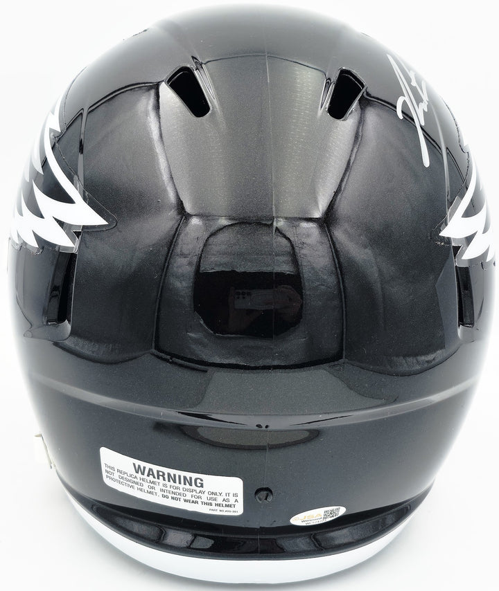 Jalen Carter Signed Eagles Black 2022 Alt Full Size Speed Helmet JSA