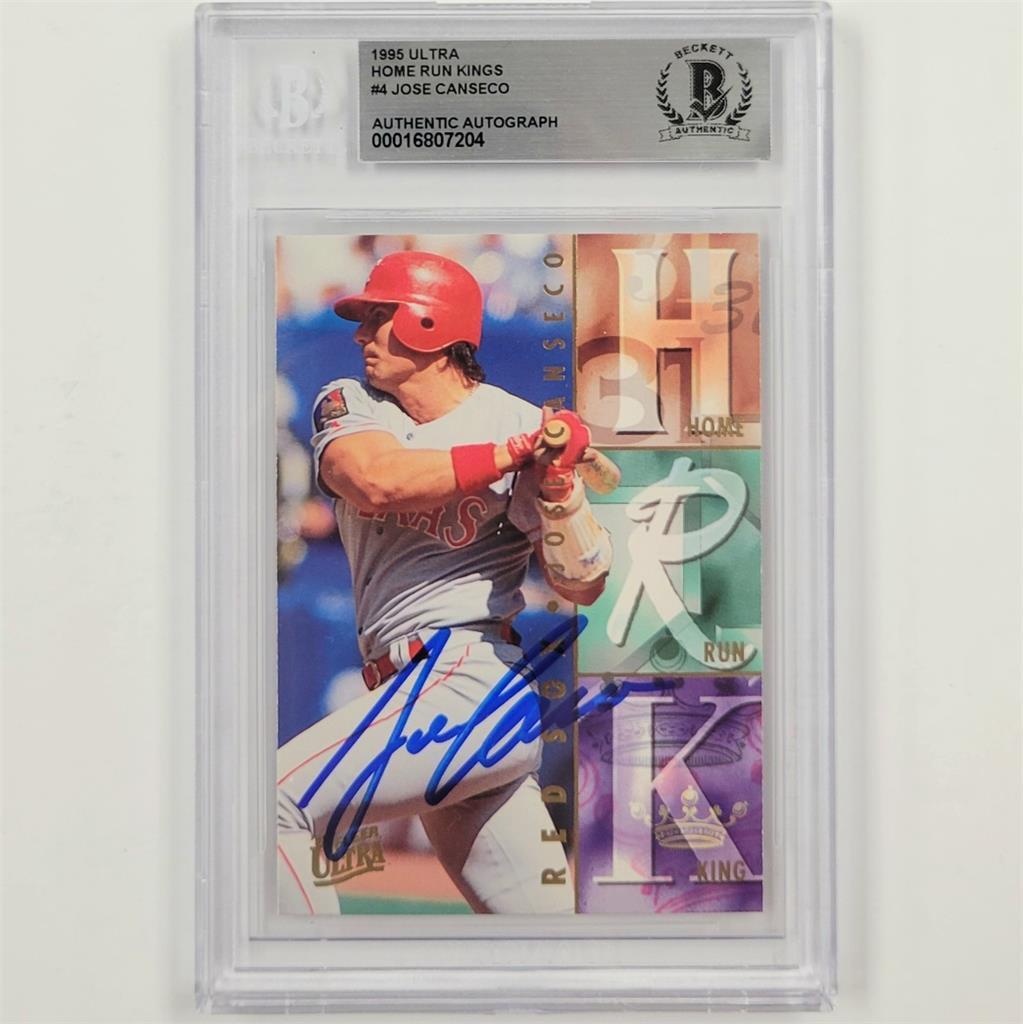 Jose Canseco signed 1995 Fleer Ultra Home Run Kings #4 card auto ~ Beckett BAS
