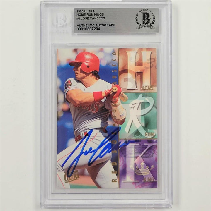 Jose Canseco signed 1995 Fleer Ultra Home Run Kings #4 card auto ~ Beckett BAS