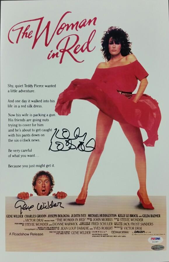 GENE WILDER and KELLY LEBROCK Signed 11x17 Photo The Woman in Red Auto PSA/DNA