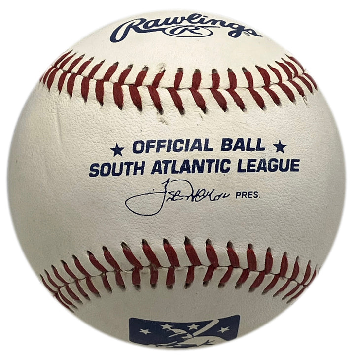 JEFF BAGWELL SIGNED SOUTH ATLANTIC LEAGUE BASEBALL & CUBE HOUSTON ASTROS AUTO