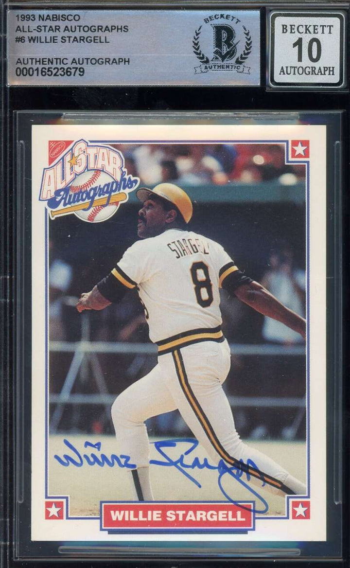 Willie Stargell Gem Mint 10 Beckett BAS Signed 1993 Nabisco All Star Autograph
