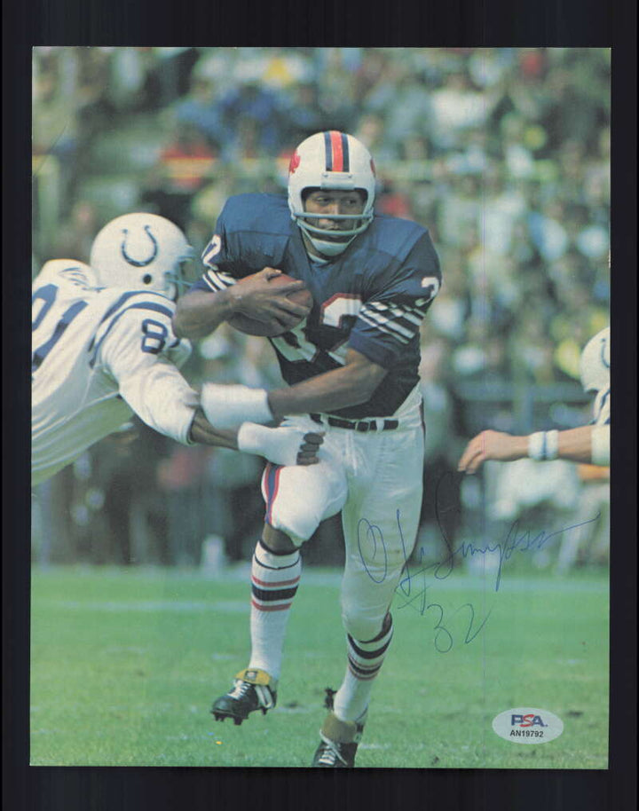 O.J. Simpson PSA DNA Signed  Vintage 8x10 Photo Autographed Bills