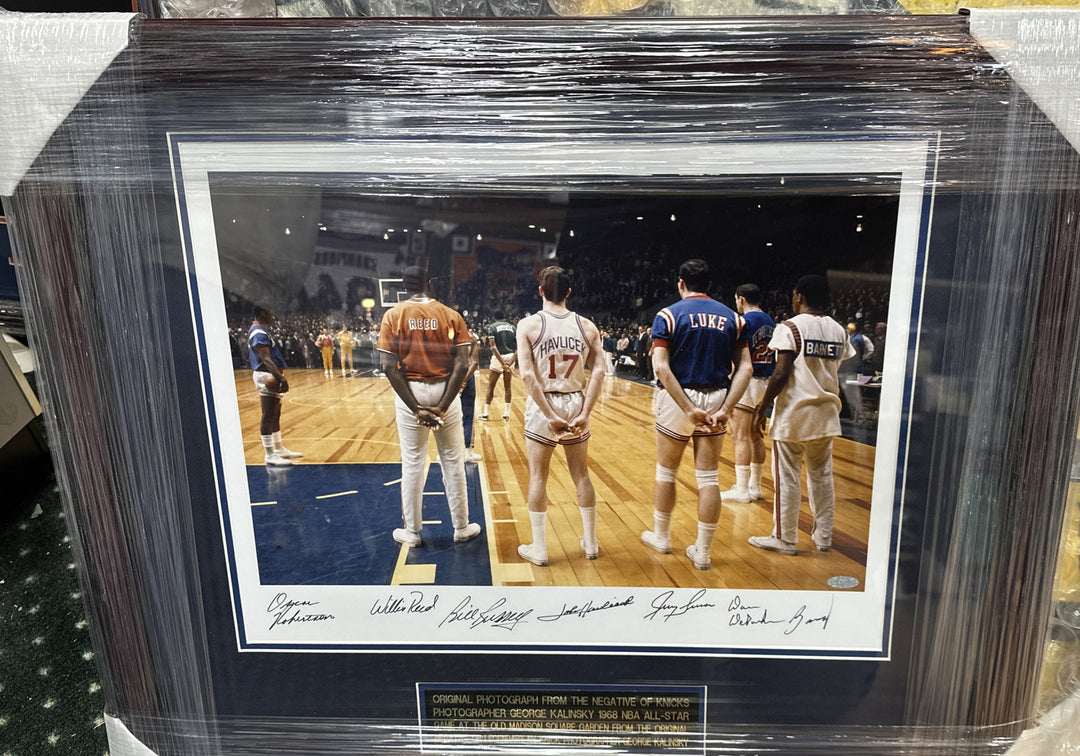 1968 NBA All Star game Msg signed photo framed Bill Russell Willis Reed Steiner