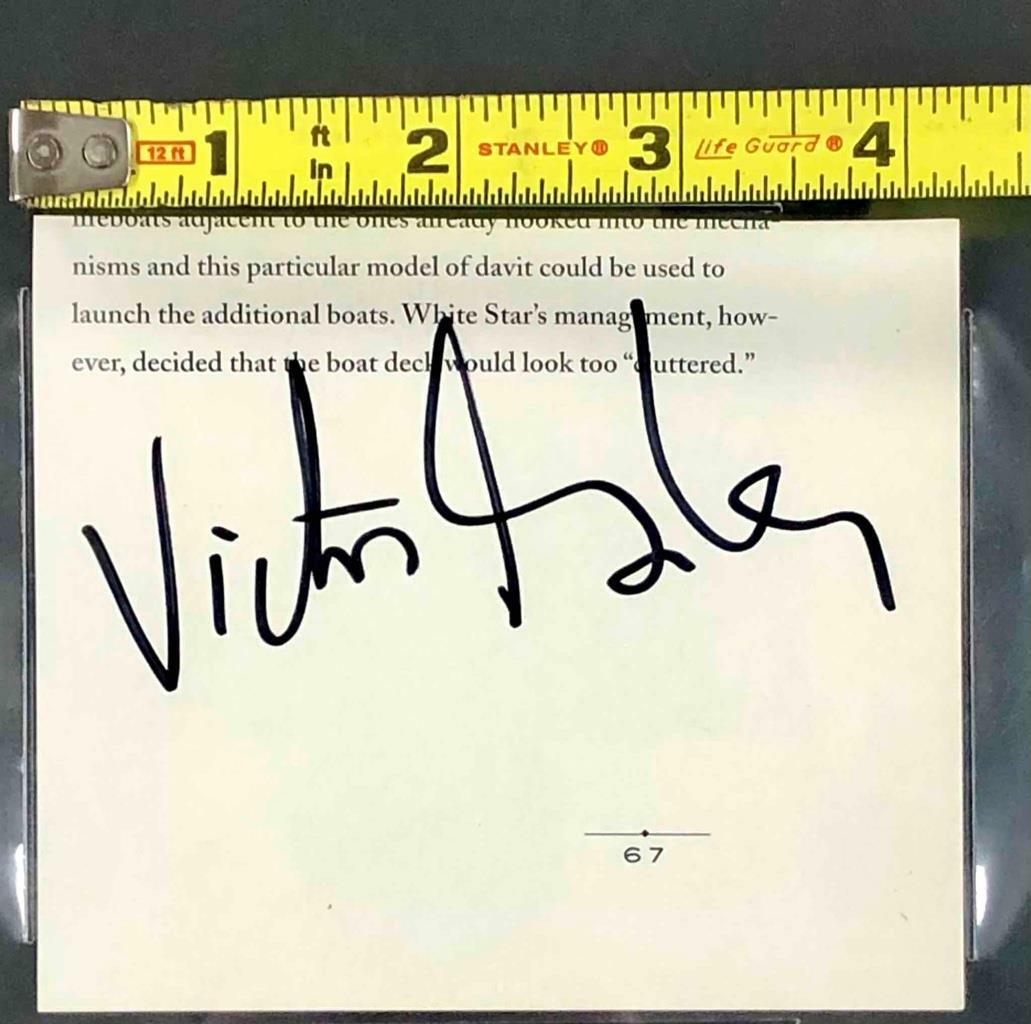 actor Victor Garber autograph signed Titanic cut signature auto BAS COA Beckett