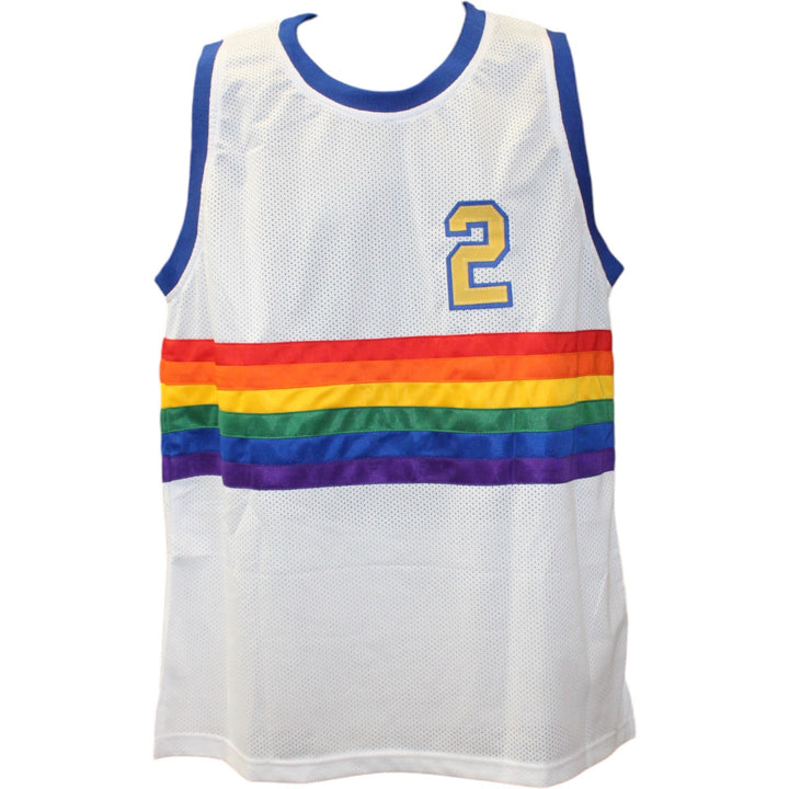 Alex English Autographed Pro Style White XL Jersey HOF Beckett Witness 51633
