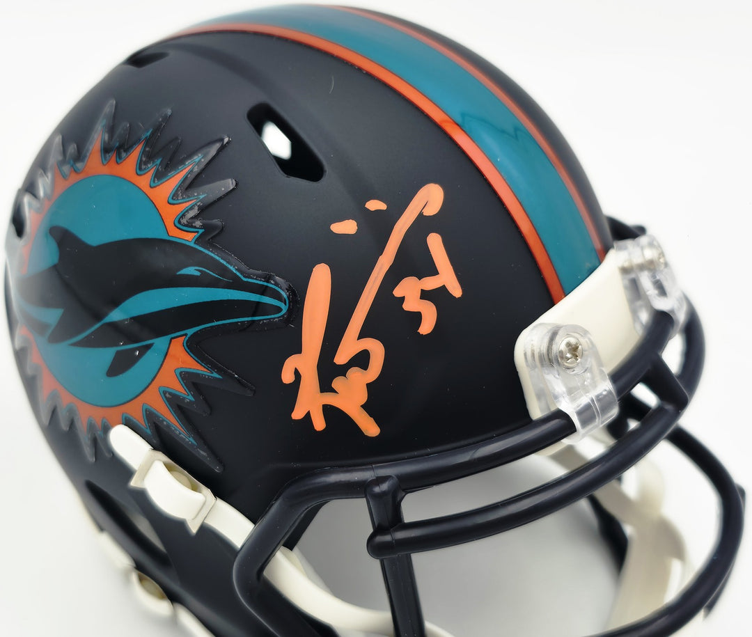 Ricky Williams Signed Miami Dolphins Black Rivalries Speed Mini Helmet JSA