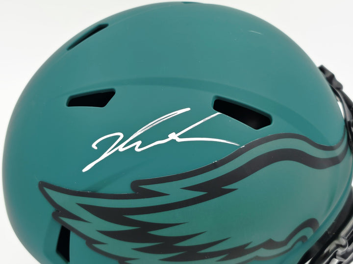 Jalen Carter Signed Eagles Rave Green Full Size Replica Helmet JSA