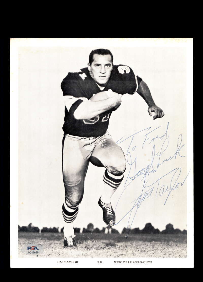 Jim Taylor PSA DNA Signed 8x10 Photo Saints Autograph