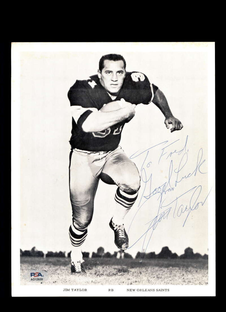 Jim Taylor PSA DNA Signed 8x10 Photo Saints Autograph