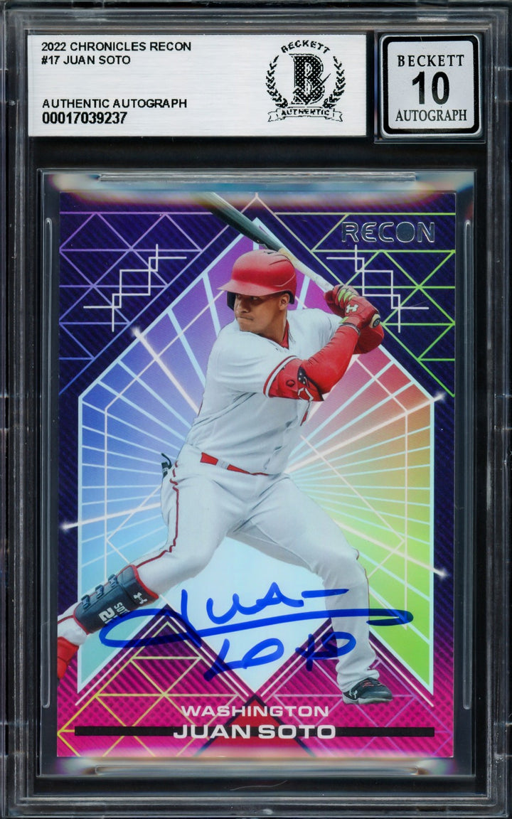 Juan Soto Signed 2022 Panini Recon Card 17 Mets Auto GM 10 Beckett #17039237