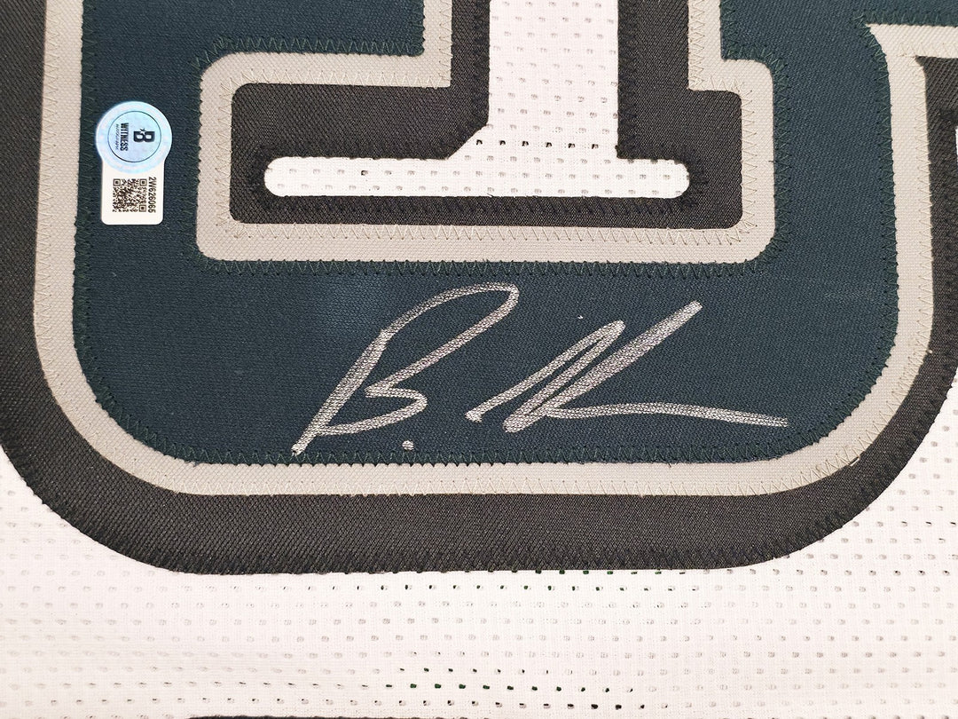 Eagles Brandon Graham Auto Signed White Super Bowl Stats Jersey Beckett Witness