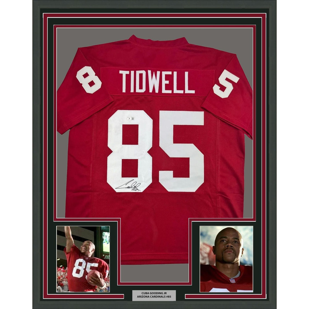 Framed Autographed/Signed Cuba Gooding Jr Rod Tidwell 35x39 Jersey BAS COA