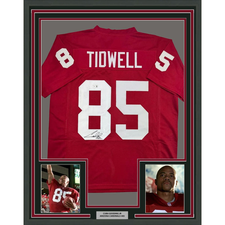 Framed Autographed/Signed Cuba Gooding Jr Rod Tidwell 35x39 Jersey BAS COA