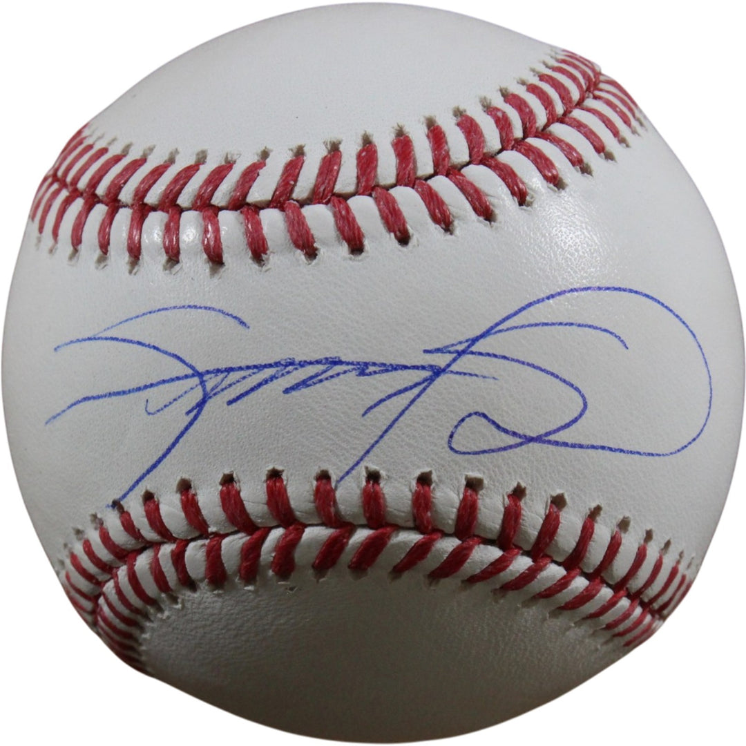 Sammy Sosa Autographed/Signed Chicago Cubs OML Baseball Beckett Witness 56405