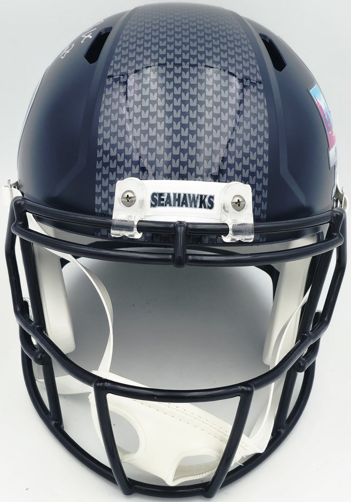 Rashid Shaheed Signed Seahawks Blue Full Size SB LX Champions Logo Speed