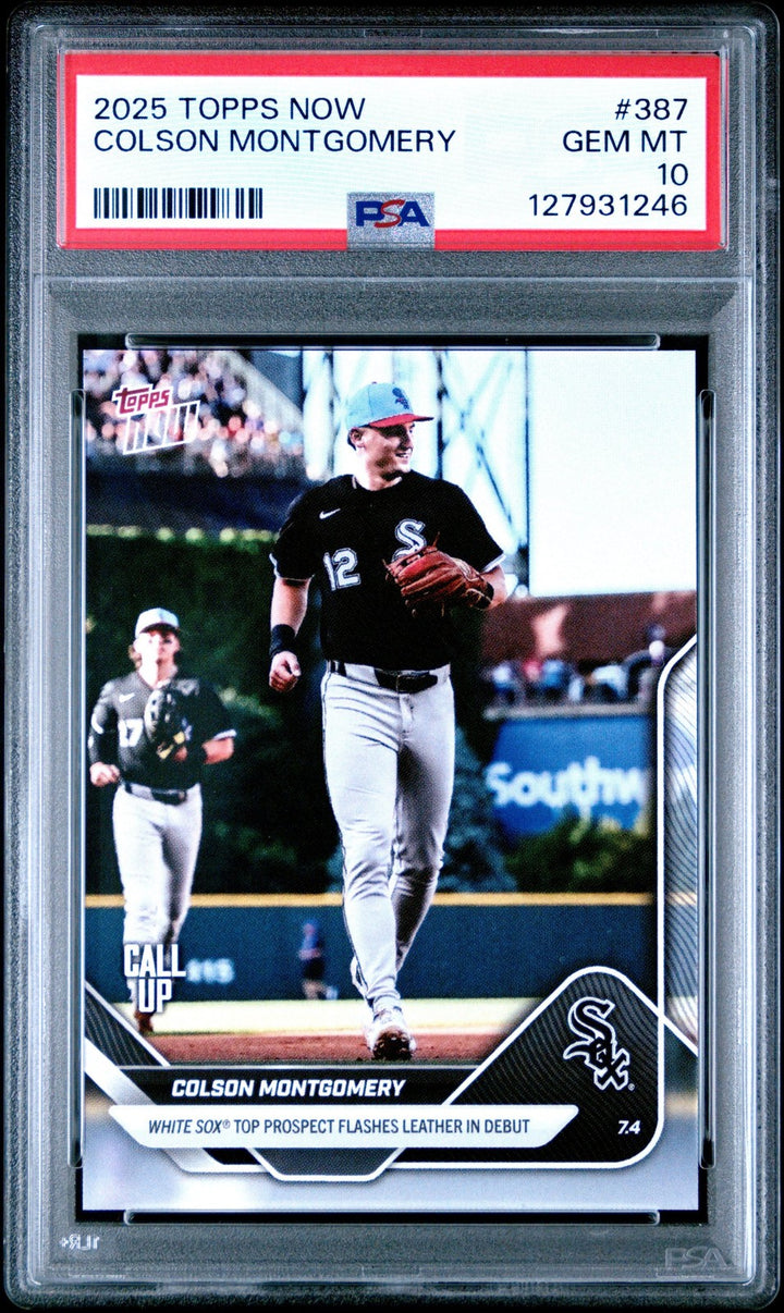 Graded 2025 Topps Now Colson Montgomery #387 Rookie RC Card PSA 10 Gem Mint