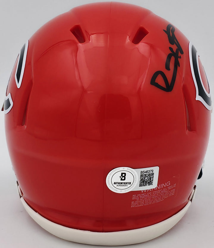 Devin Hester Signed Bears 2022 Alternate Orange Speed Mini Helmet Beckett Wit