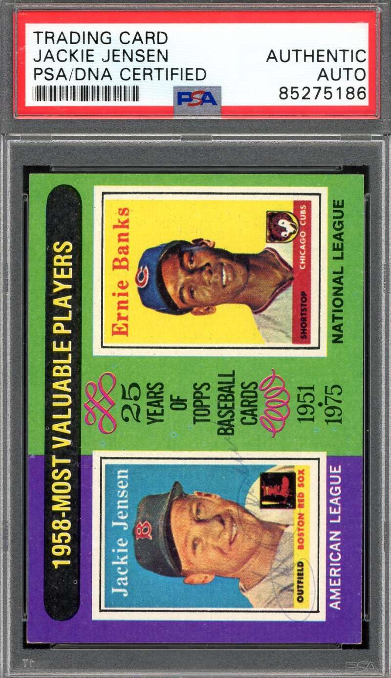 Jackie Jensen PSA DNA Signed 1975 Topps 1958 MVP Autograph