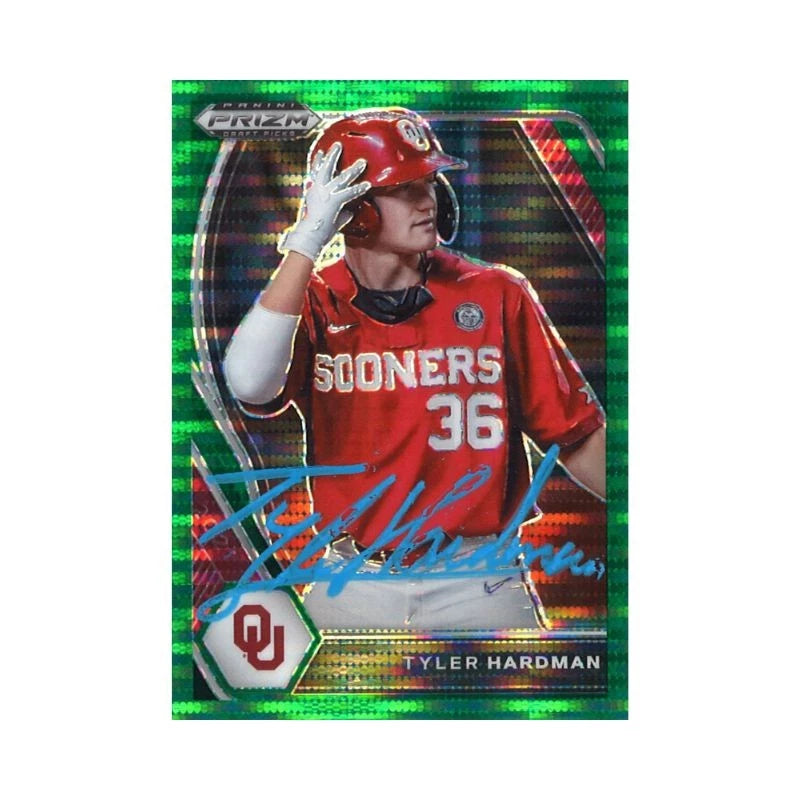2021 Panini Prizm Draft Picks Tyler Hardman Green Mojo Prizm Autograph (CX Auth)