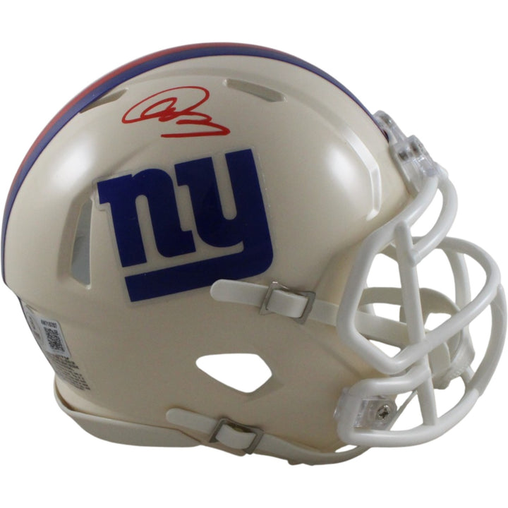 Abdul Carter Autographed New York Giants Retro Mini Helmet Beckett Witness 56895