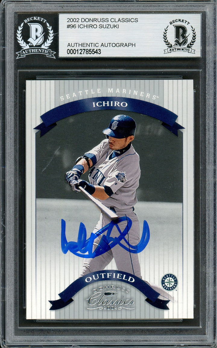 Ichiro Suzuki Signed 2002 Donruss Classics Card 96 Seattle Mariners Beckett