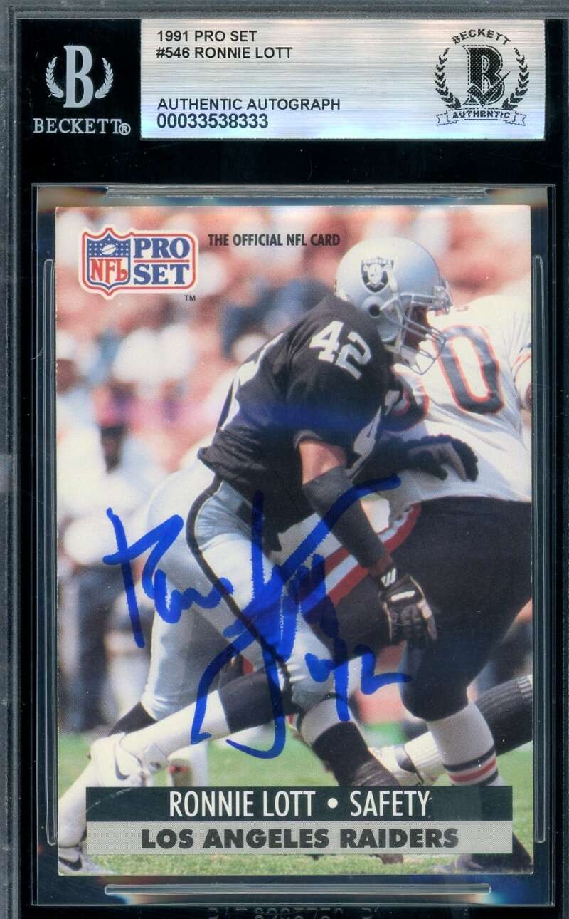 Ronnie Lott Beckett BAS Signed 1991 Pro Set Autograph