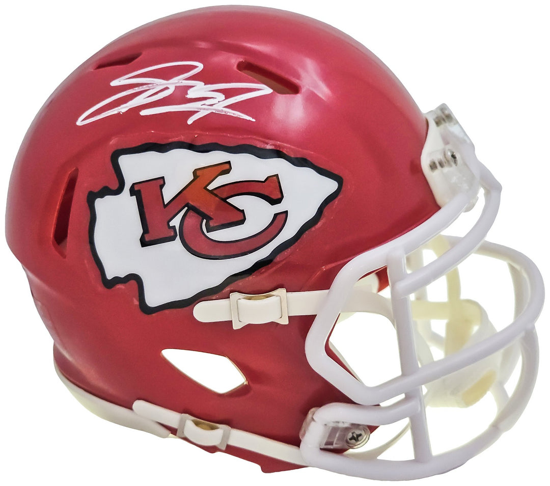 Skyy Moore Auto Signed Kansas City Chiefs Red Speed Mini Helmet Beckett Witness