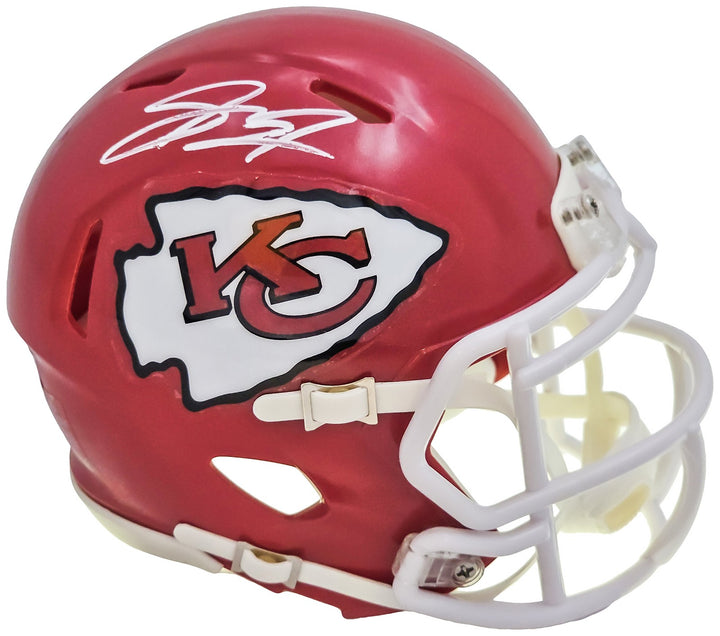 Skyy Moore Auto Signed Kansas City Chiefs Red Speed Mini Helmet Beckett Witness