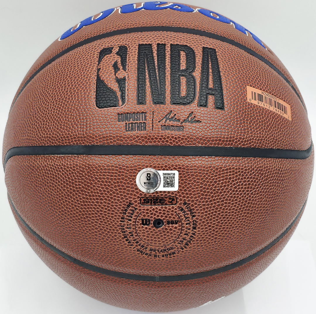 Allen Iverson Auto Signed Composite Leather 76ers Logo Basketball Beckett Wit
