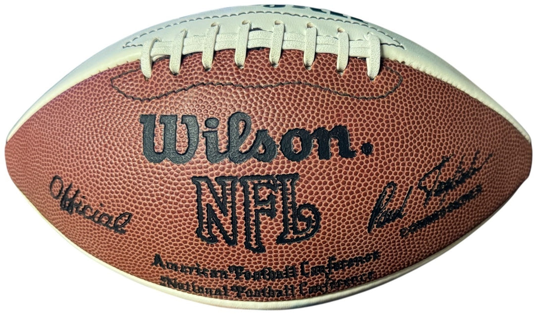 Quarterback Legends signed Wilson NFL WP Football 13 Sigs– Beckett Starr/Stabler