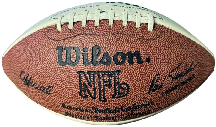 Quarterback Legends signed Wilson NFL WP Football 13 Sigs– Beckett Starr/Stabler