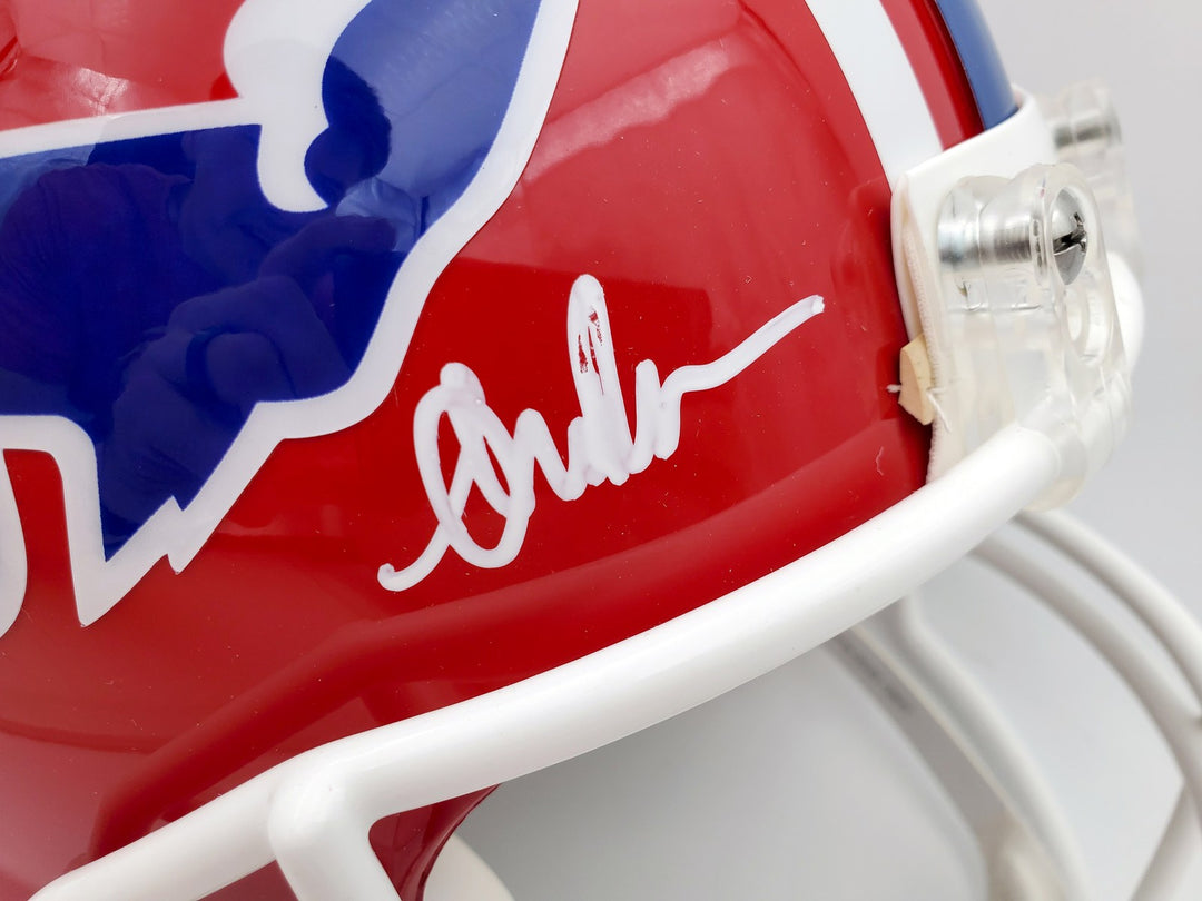 Bills Greats Auto Proline Full Size Red Helmet Jim Kelly, Thurman Thomas & Reed