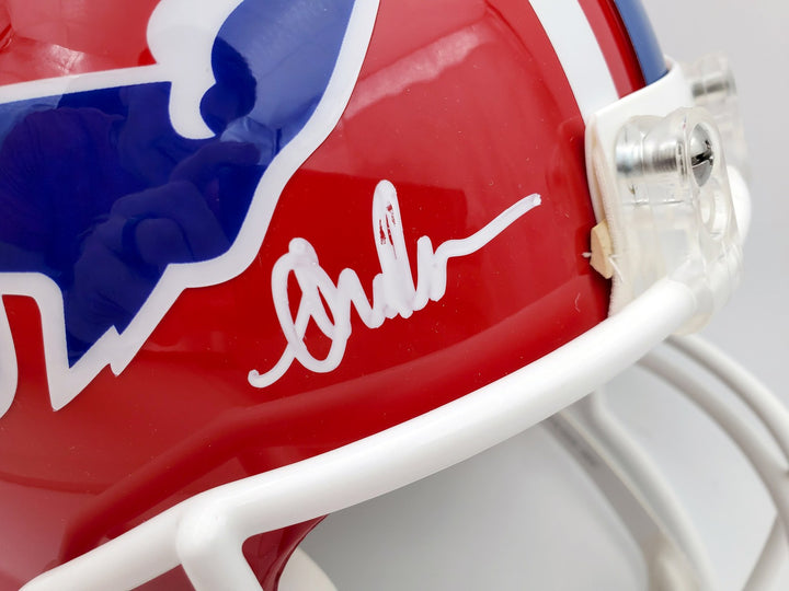 Bills Greats Auto Proline Full Size Red Helmet Jim Kelly, Thurman Thomas & Reed