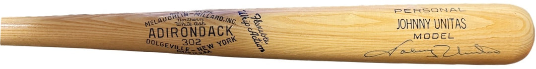 Johnny Unitas signed Adirondack Personal Model 302 Bat- Beckett  Review (Colts)