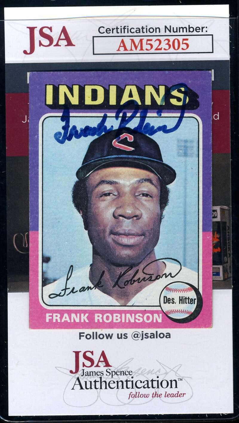 Frank Robinson JSA Coa Signed 1975 Topps Mini Autograph