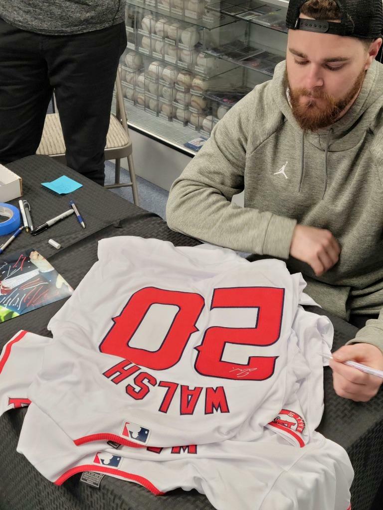 Jared Walsh signed White Los Angeles Angels Jersey autograph BAS Beckett Witness