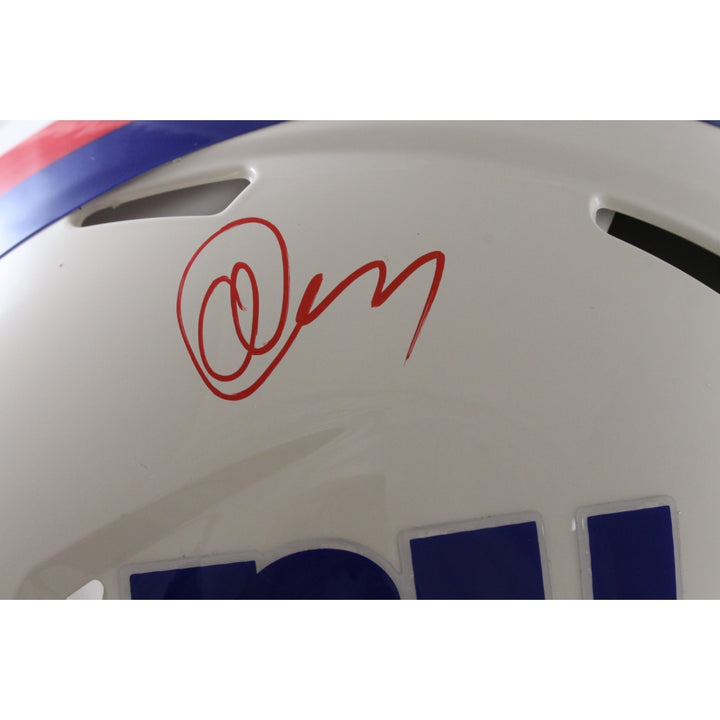 Abdul Carter Autographed New York Giants Authentic Retro Helmet Beckett W 56878