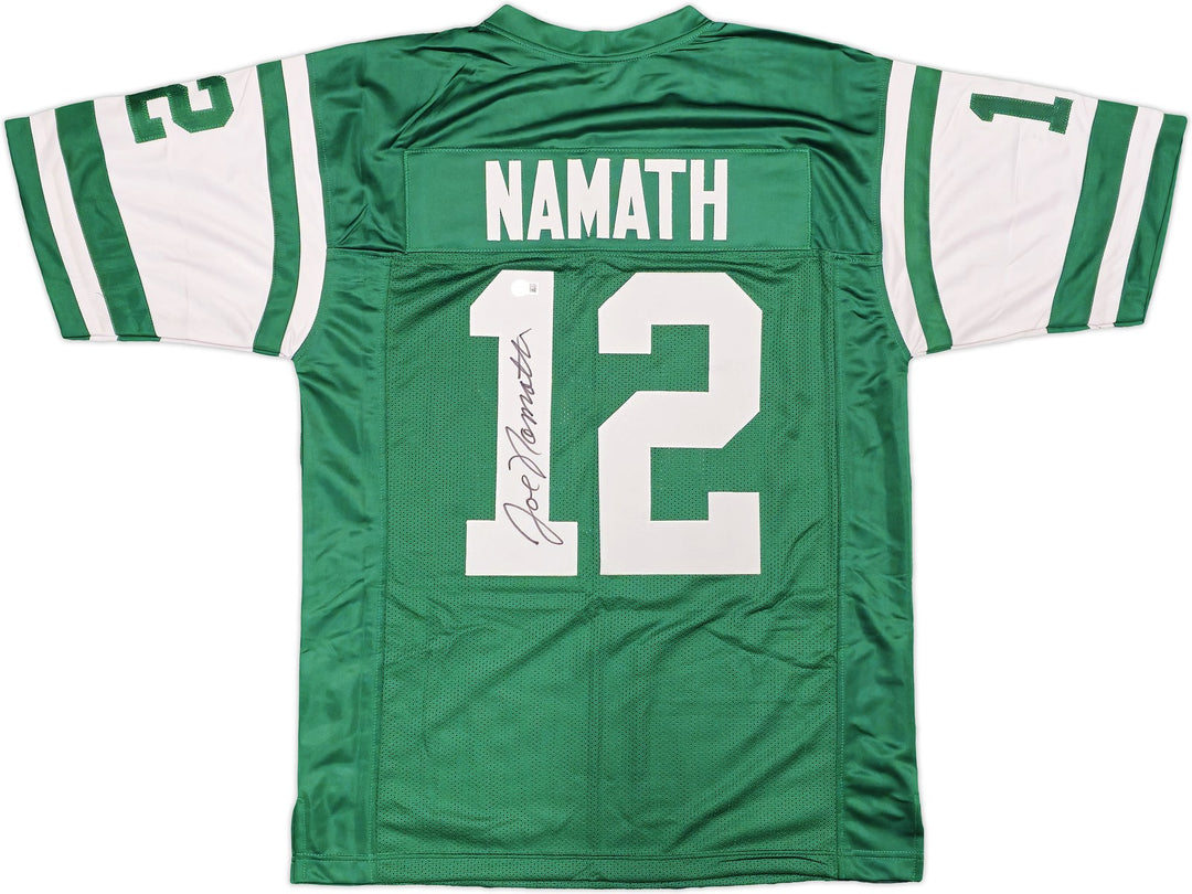 New York Jets Joe Namath Signed Green Jersey Beckett Wit