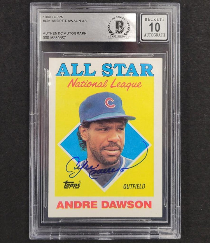 Andre Dawson signed 1988 Topps AS All-Star #401 card Beckett BGS BAS 10 auto