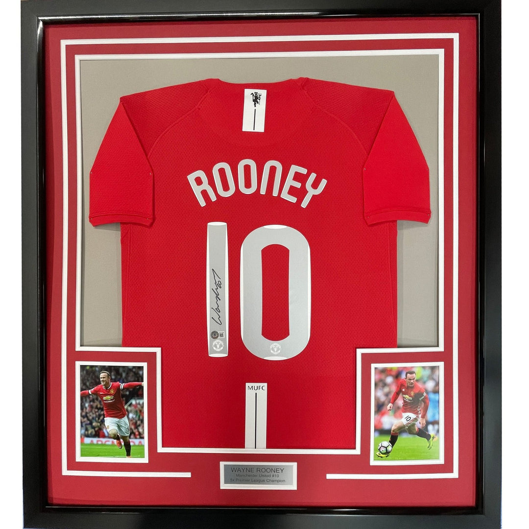 Framed Autographed/Signed Wayne Rooney 33x42 Manchester Red 2008 Jersey COA